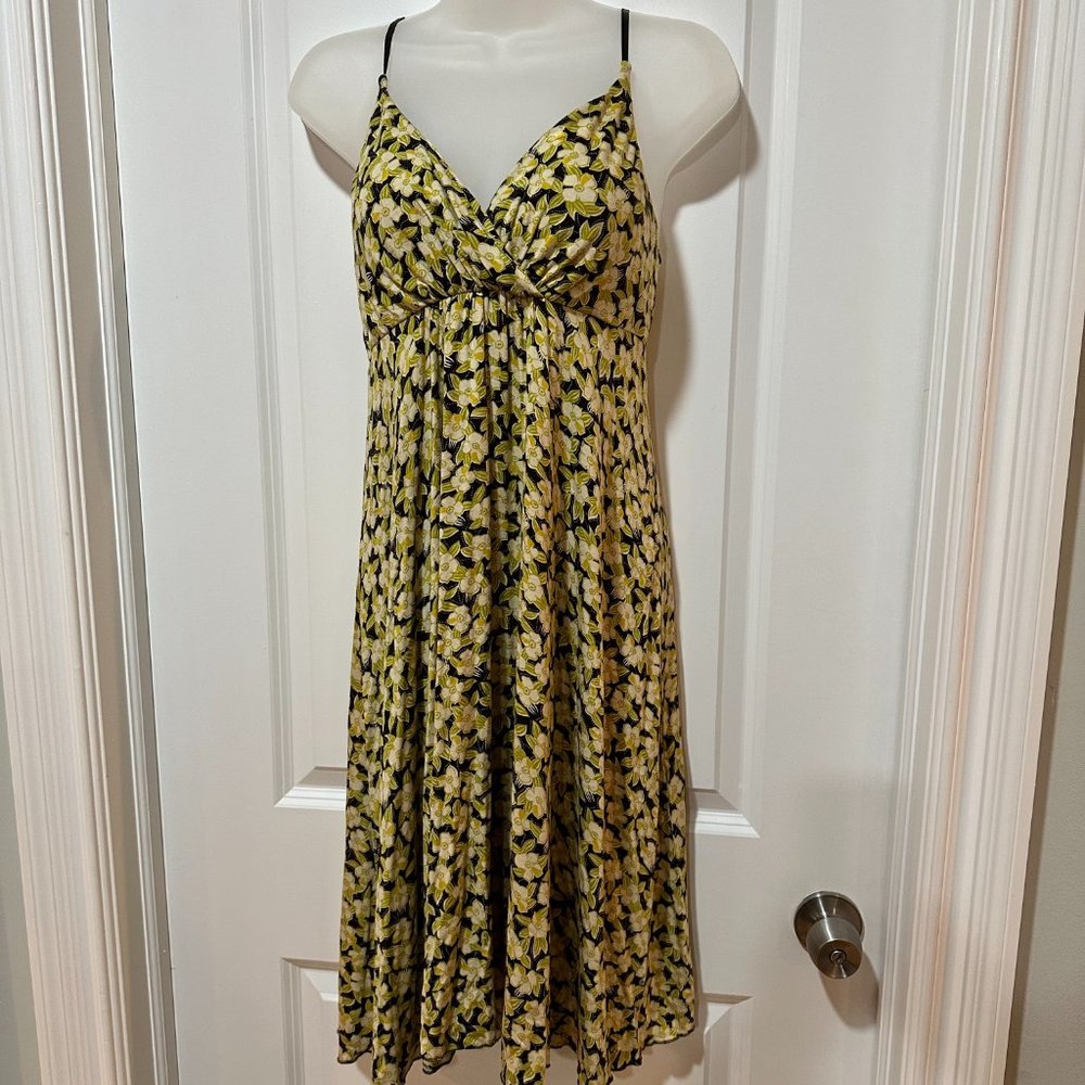 Pinkerton Yellow/Green/Black Floral Spaghetti Straps Dress